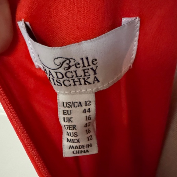 Badgley Mischka Vibrant Red Halter Ruched Mini Dress - Picture 3 of 5